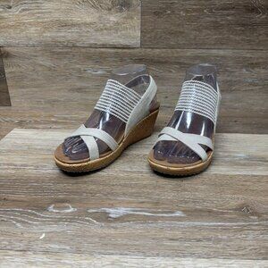 Skechers Beverlee High Tee Cork Wedge Heeled Sandals Women's Size 6